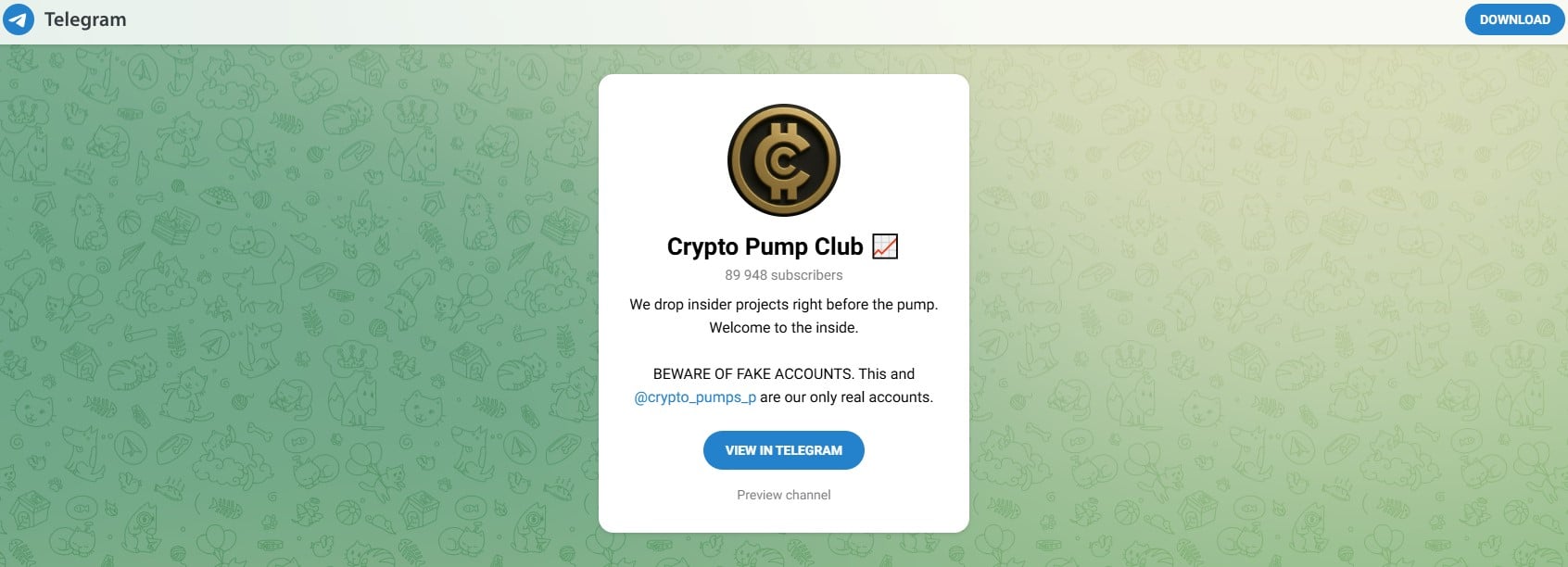 crypto telegram group example