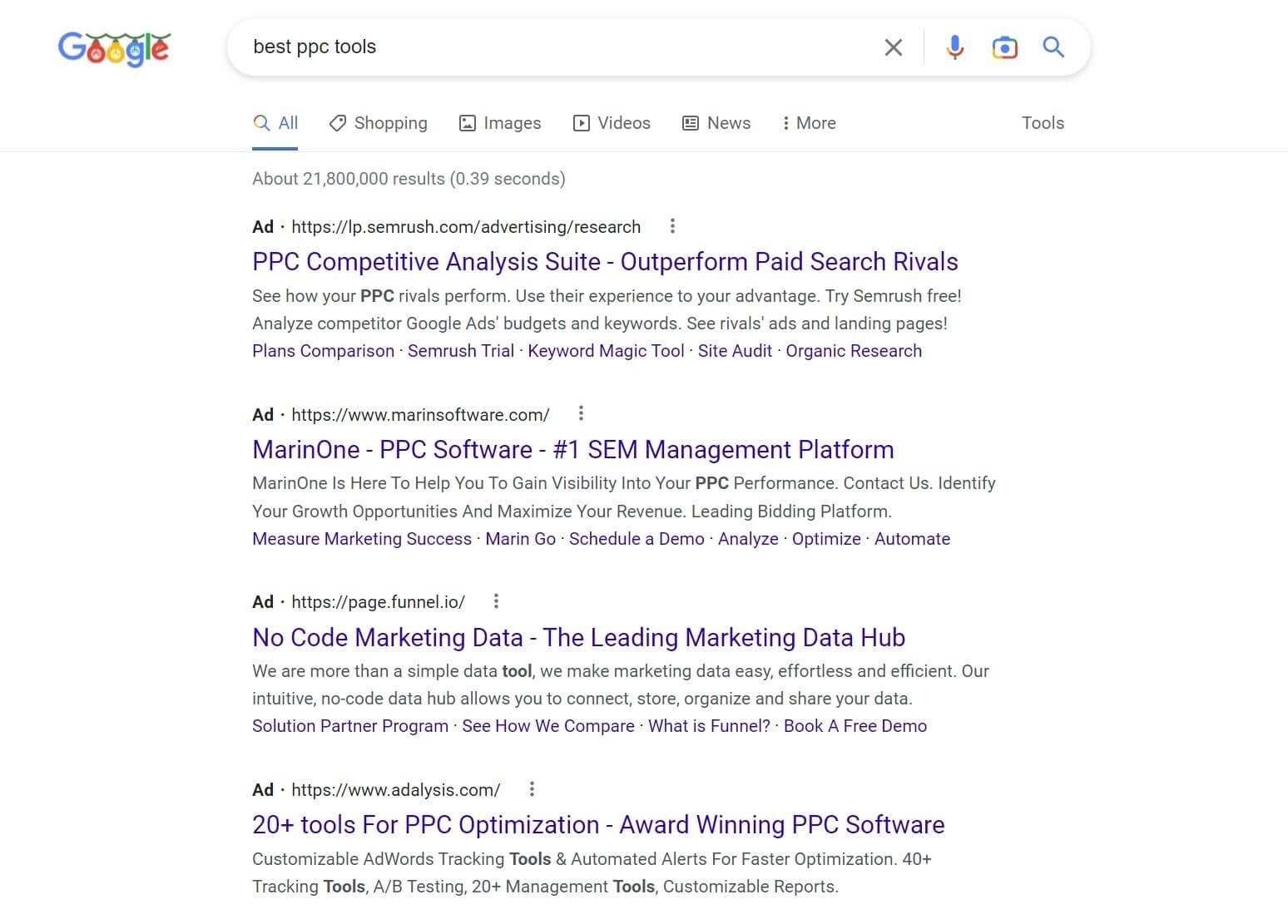 PPC ads example