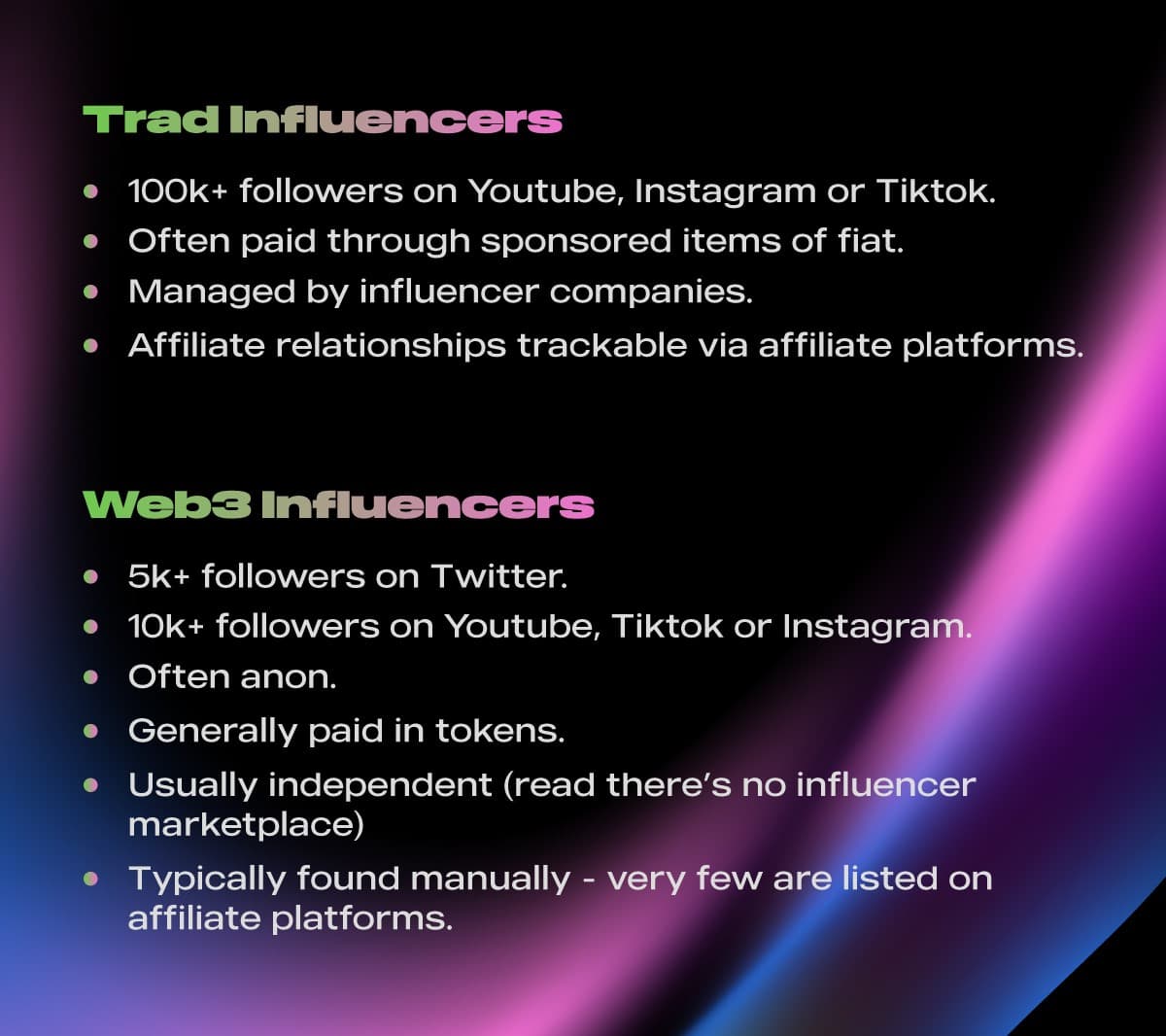 web3 influencers features