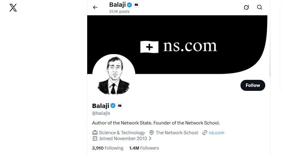 Balaji in X