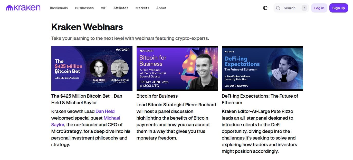 kraken webinars