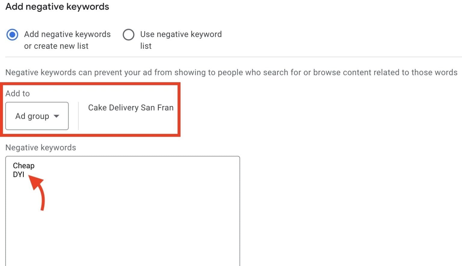 Google-Ads-add-negative-keywords