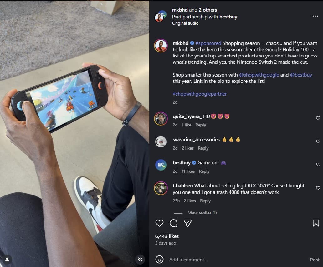 Sponsored Content example