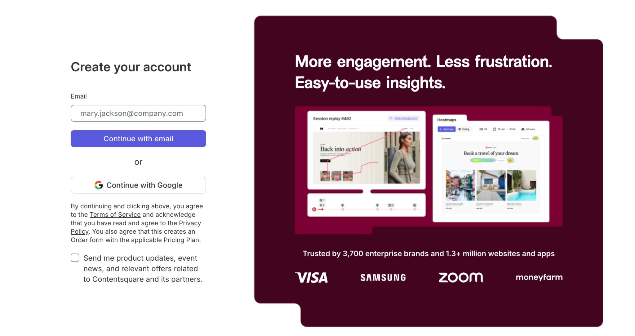 direct product sign-up