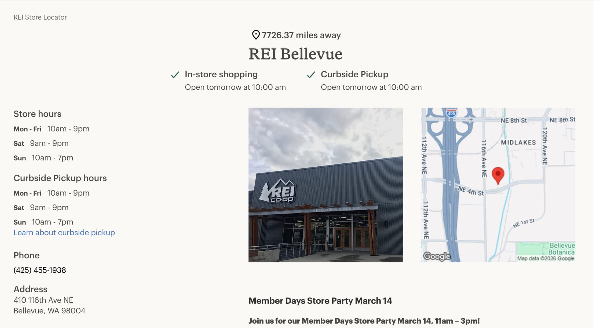 SEO-optimized retail store location page example with local business details and metadata